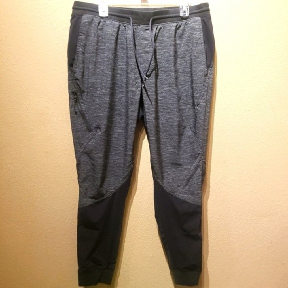 Lands End Jogger Pants Mens Size L Gray Black